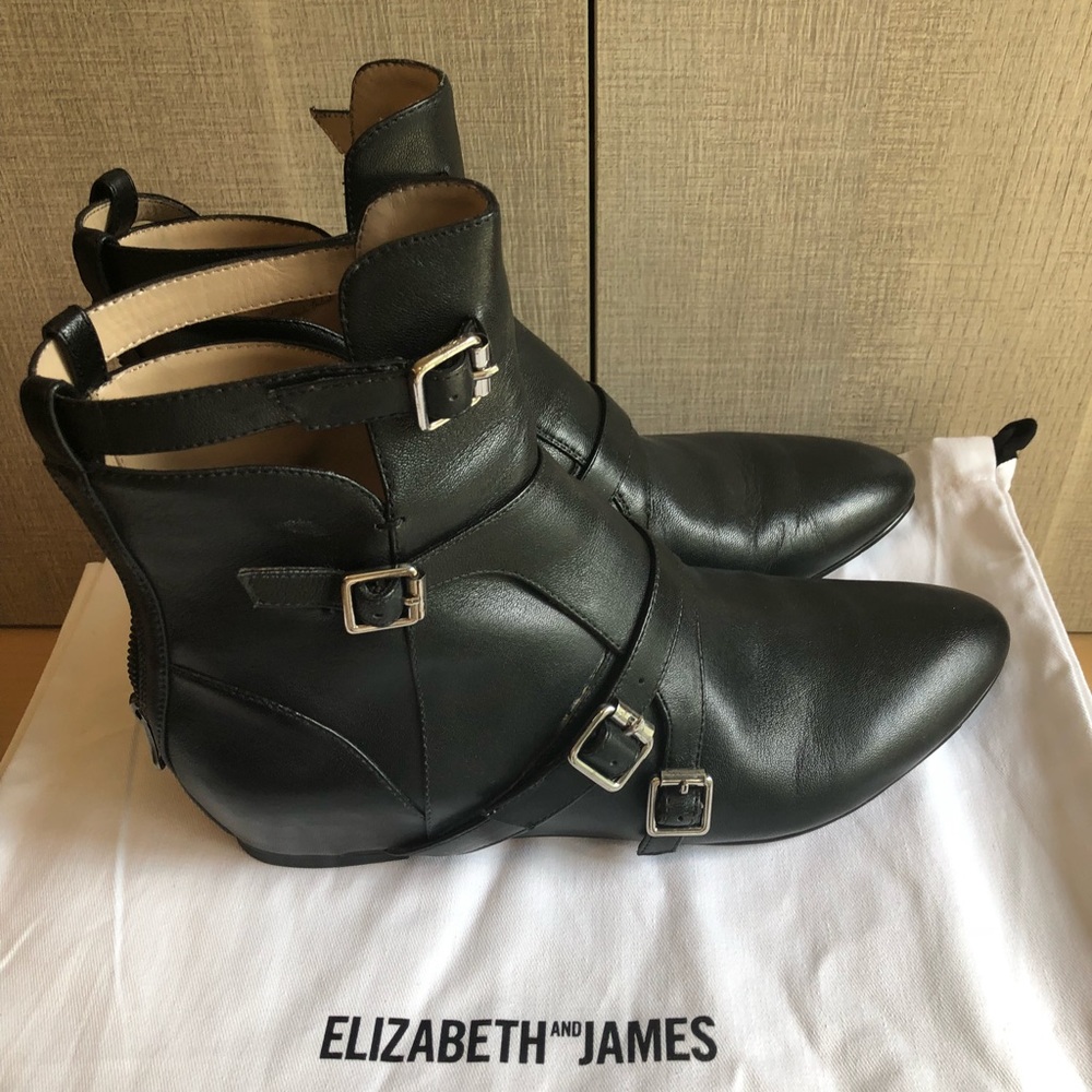 Elizabeth and James black leather boots size 7